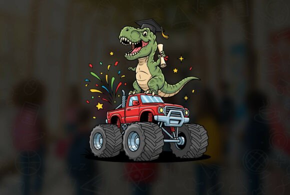 04 T Rex Back to School Vector Design: Graphics for Print Templates