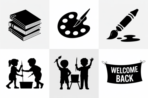 Back to School Art Class Icons SVG: Graphics for Crafts