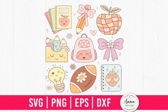 Back to School Coquette Bow Doodles Graphics