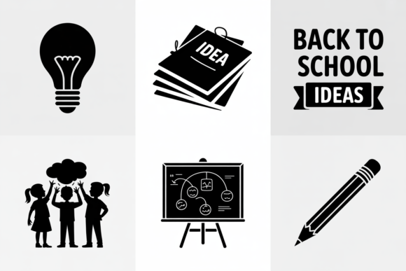 Back to School Idea Icons Bundle: Graphics for Crafts and Content