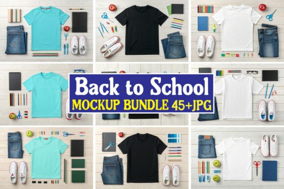 Back to School Mockup Bundle 12: Graphics & Product Mockups