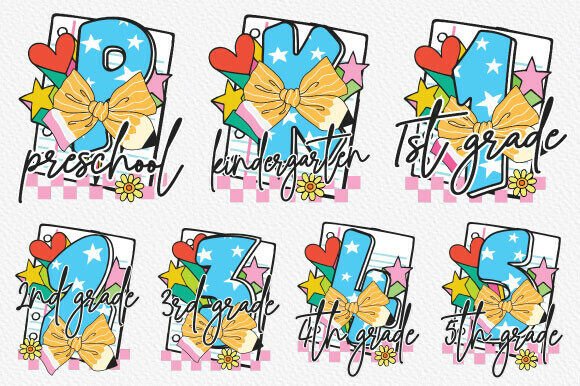 Back to School PNG SVG Bundle: Graphics & Print Templates
