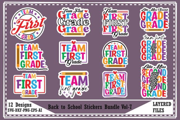 Back to School Stickers Bundle Vol-7: Graphics & Crafts
