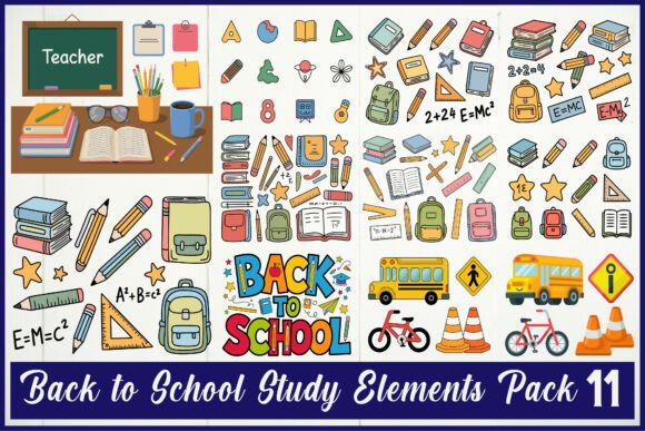 Back to School Study Elements Pack: Graphics & Crafts