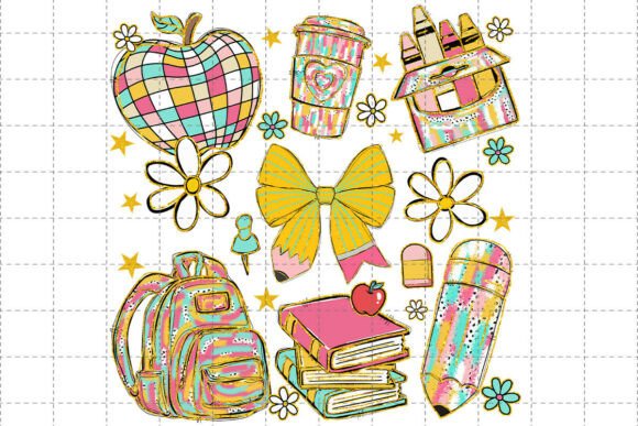 Preppy Apple Teacher Png, Back to School Graphics