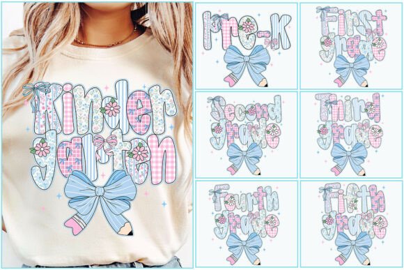 Preppy Back to School Floral Png Bundle