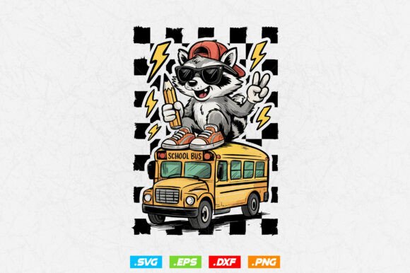 Retro Raccoon Back to School Funny Svg