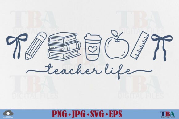 Teacher Life Svg, Preppy Back to School