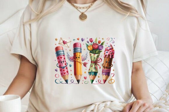Valentine Back to School Teacher T-Shirt Graphics