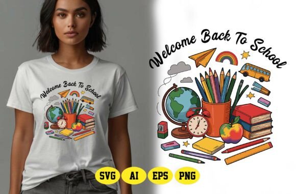 Welcome Back to School SVG, PNG T-shirt Graphics